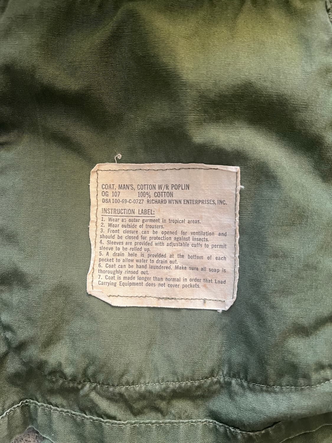 1969 Vietnam War 정글 퍼티그 Jacket 상품이미지5