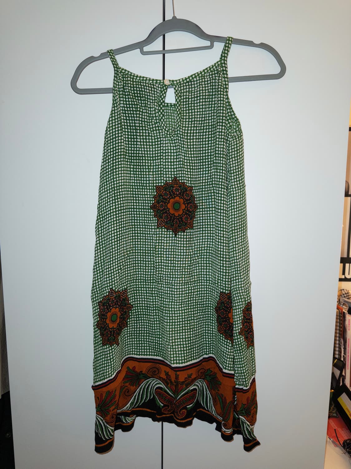 에스닉 패턴 여름 휴양지 비즈 끈 원피스 상품이미지3