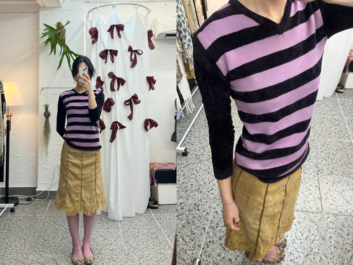Velvet stripe knit 상품이미지1