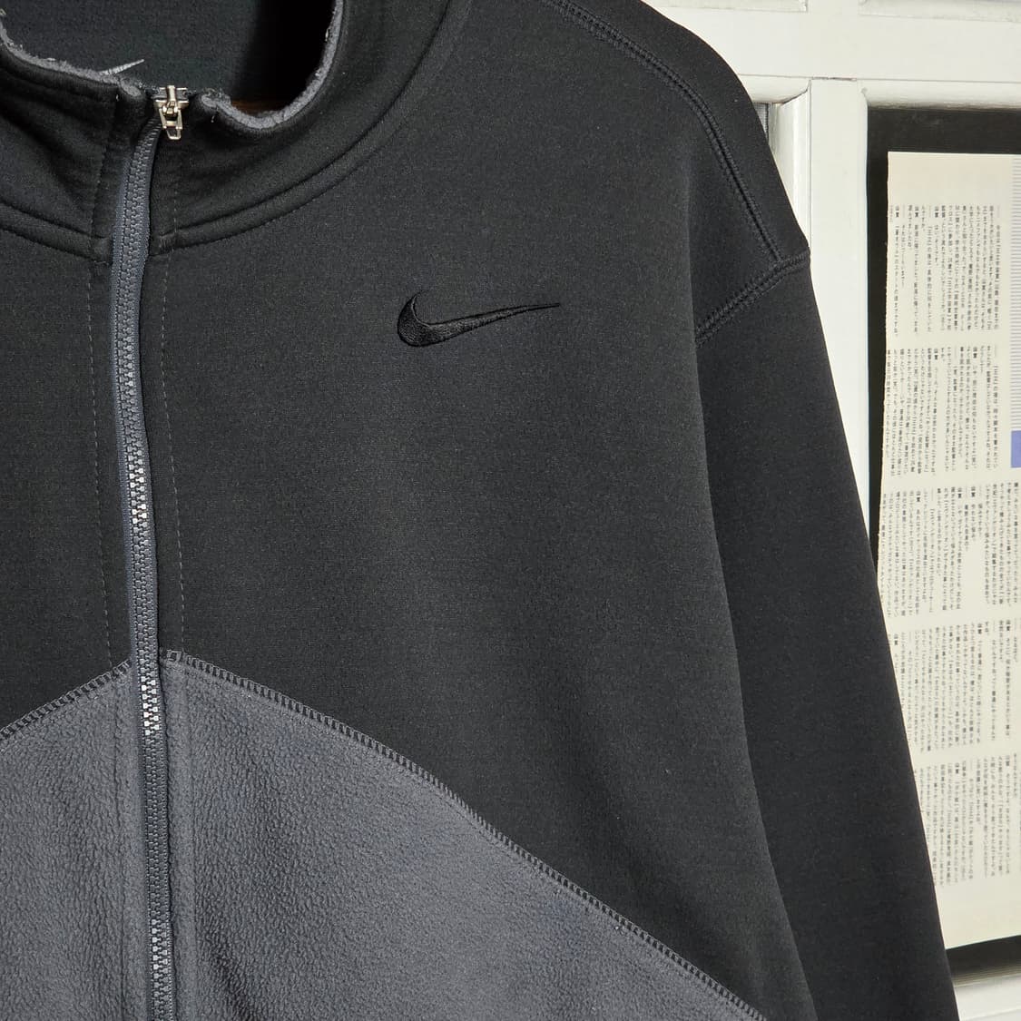 나이키 그레이 후리스 져지 배색 집업 상품이미지4