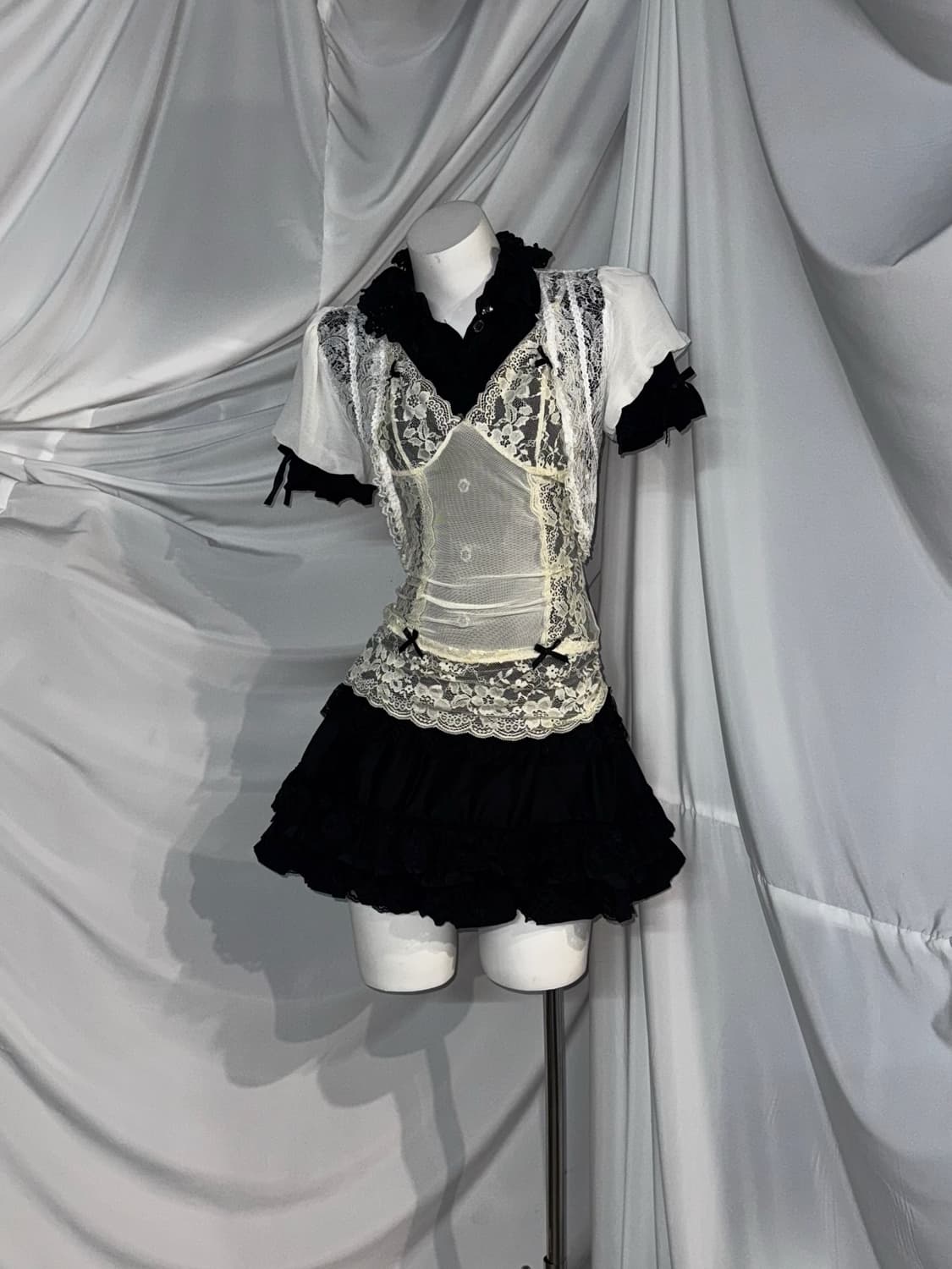 무채색 페어리 레이스 세라깔 코디세트  상품이미지6