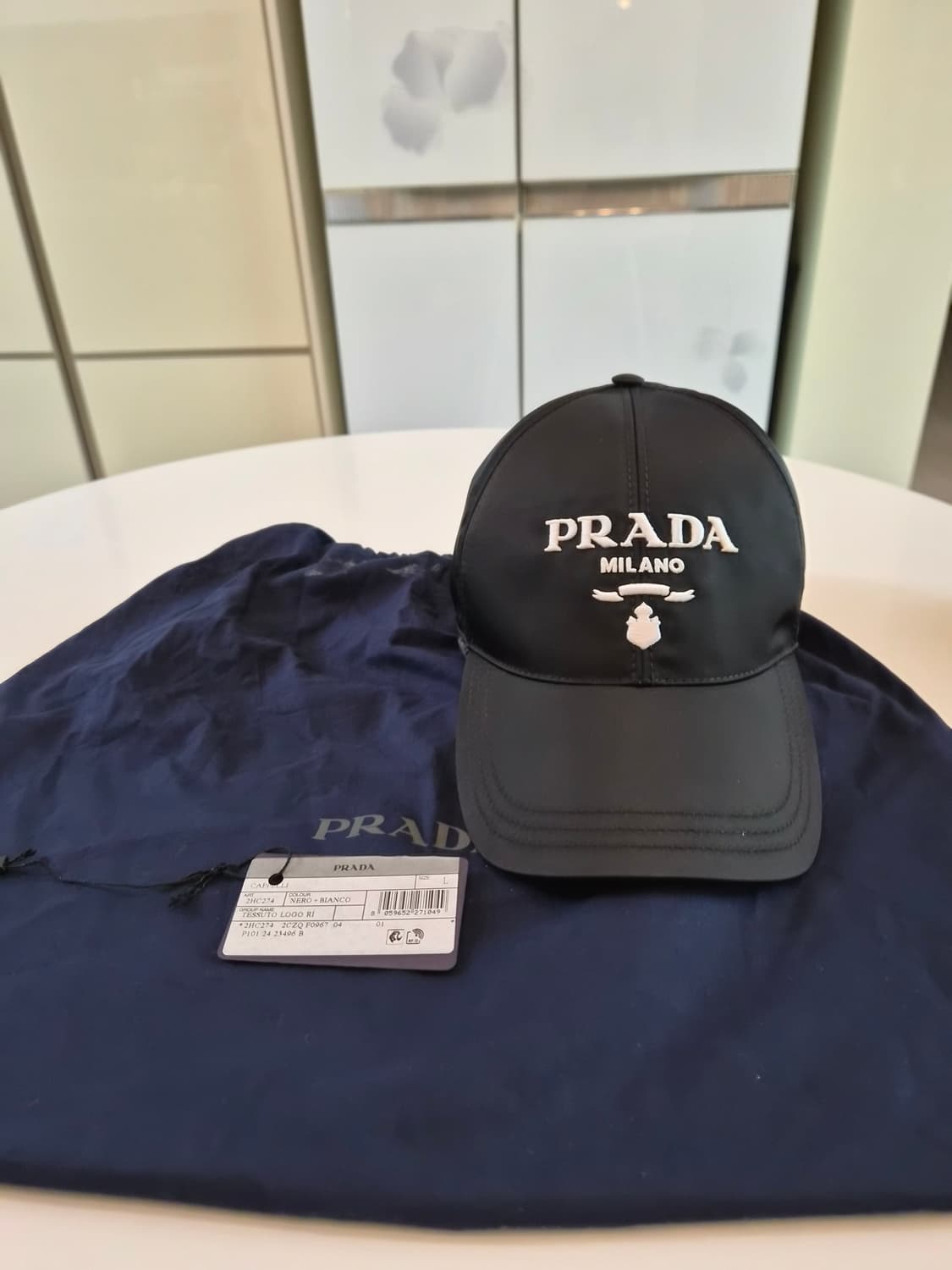 (정품) 프라다 시그니처로고 리나일론 모자 상품이미지2