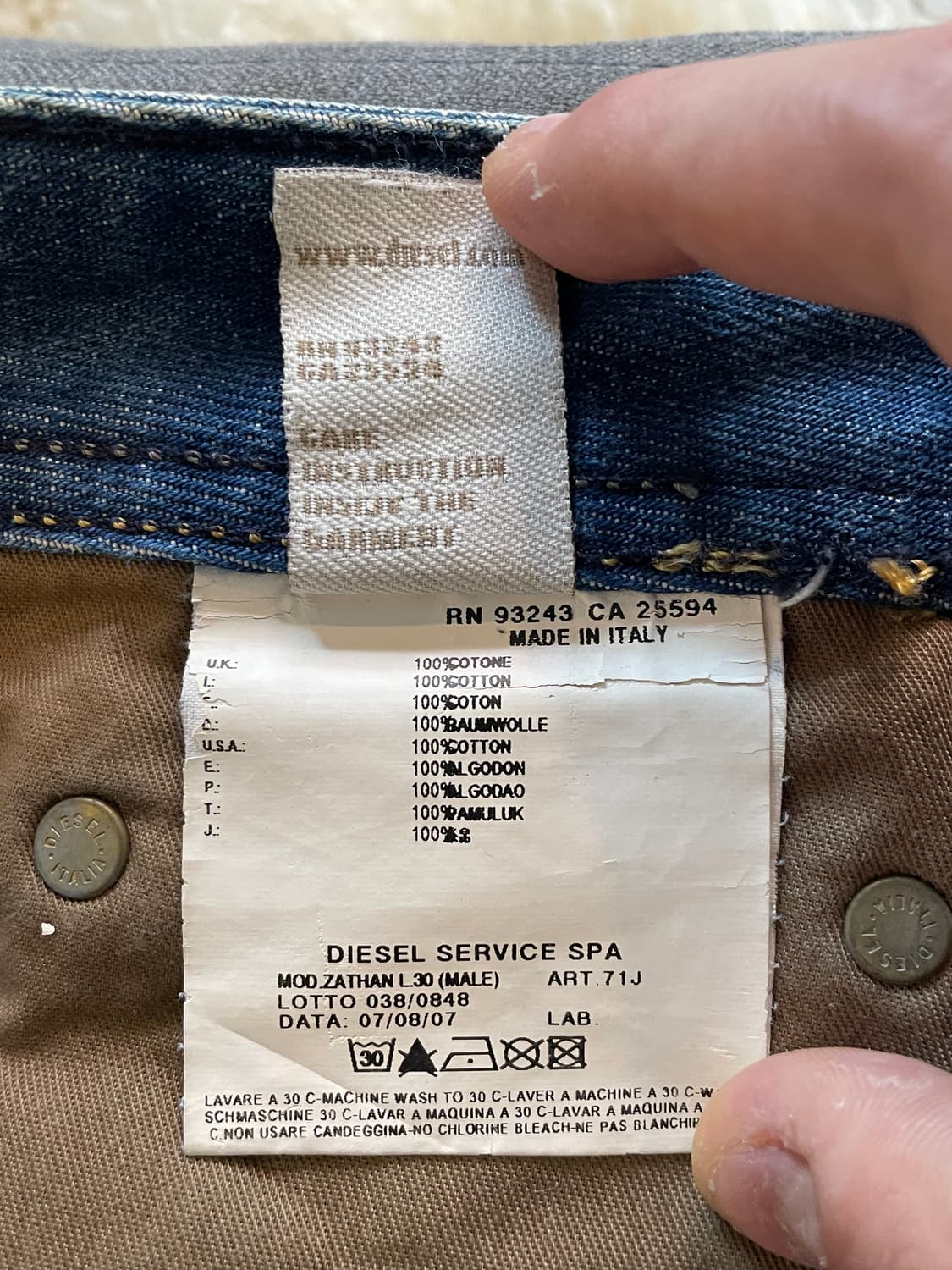 DIESEL 데님 부츠컷 팬츠바지 33-30 상품이미지3
