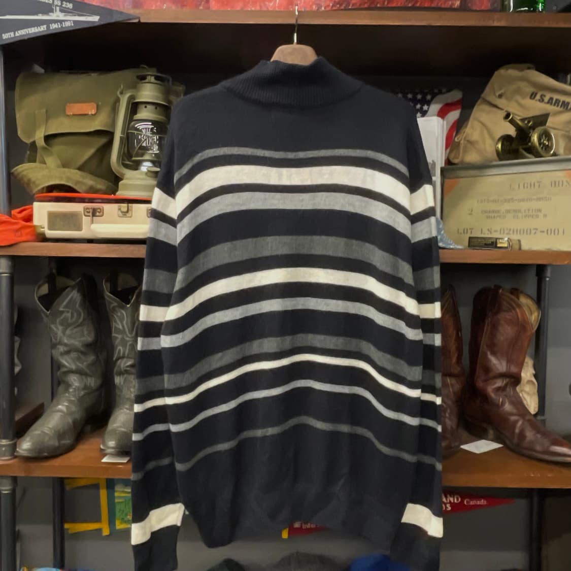90s 폴로 랄프로렌 스트라이프 하프 집업 니트 스웨터 상품이미지2
