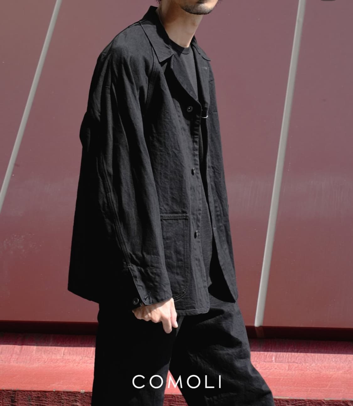 [2] 코모리 25AW 데님 워크 자켓 블랙 상품이미지4