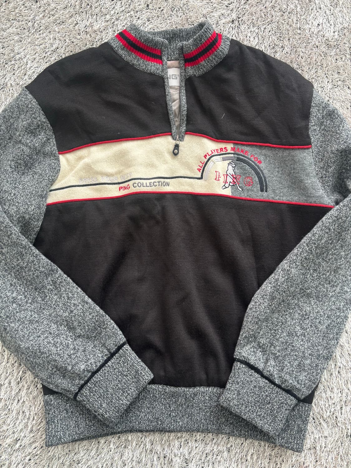 골프웨어 PING 니트 반집업 사이즈 100 상품이미지1