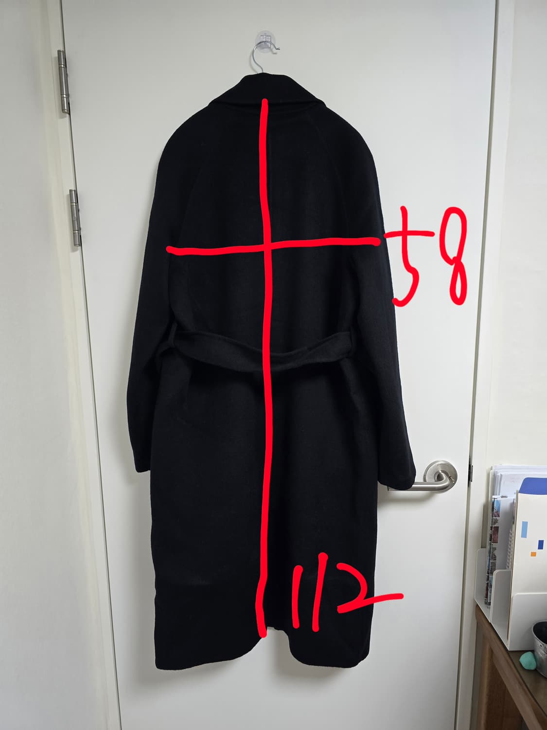 Sandro 캐시미어 60프로 블랙 롱 코트 빅사이즈 상품이미지9