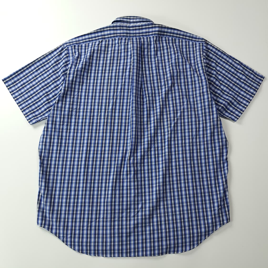 CK484 XL 폴로 90s 블루네이비 멀티 플래드 체크 반팔 셔츠 남 상품이미지6