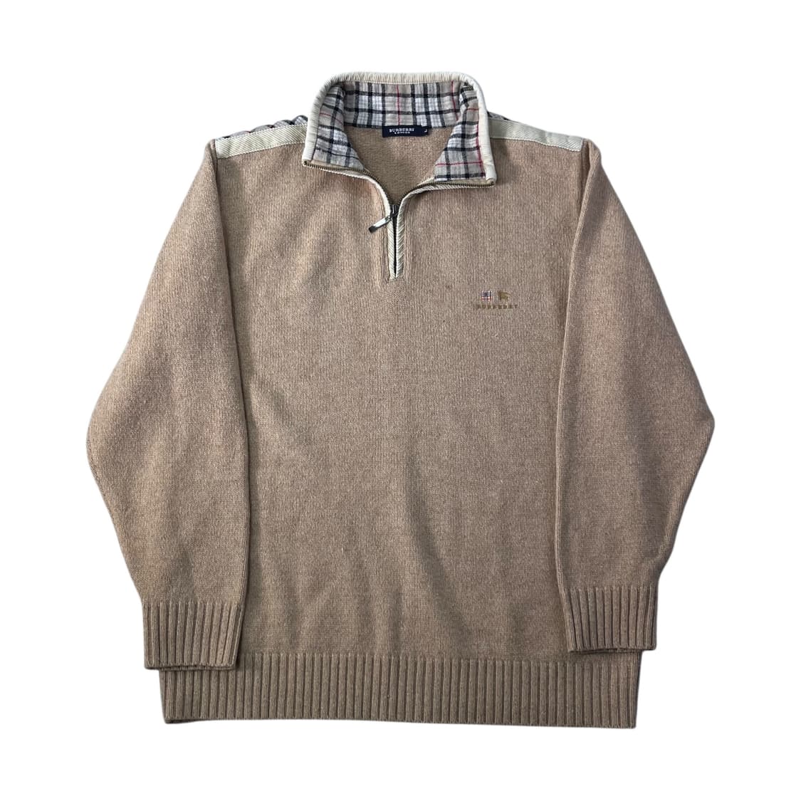 100 버버리 노바체크 울 반집업 니트 상품이미지1