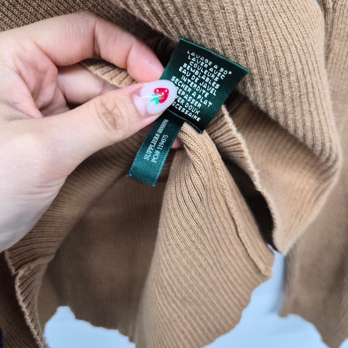 폴로 랄프로렌 골지 터틀넥 니트 브라운 여성 M 상품이미지4