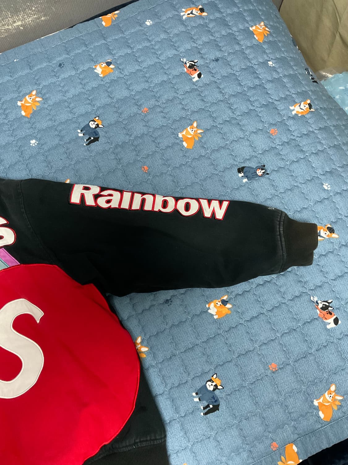 슈프림 x 스키틀즈 x 미첼 앤 네스 바시티 자켓 블랙 xl 상품이미지10