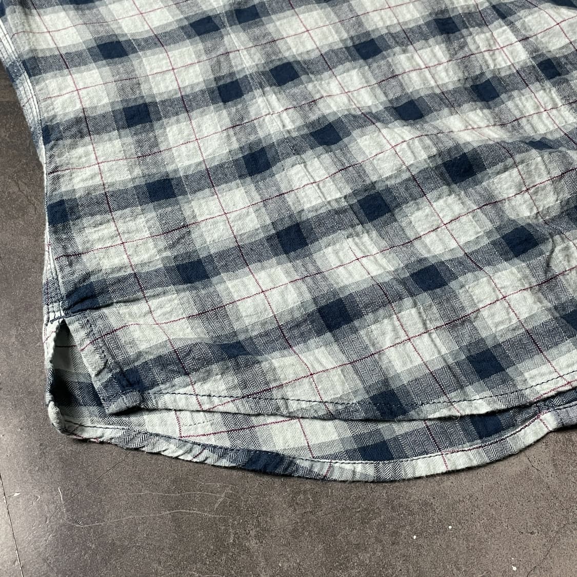 CARHARTT 칼하트 블루 체크 롤업 반팔 워크 셔츠 A01008 상품이미지9