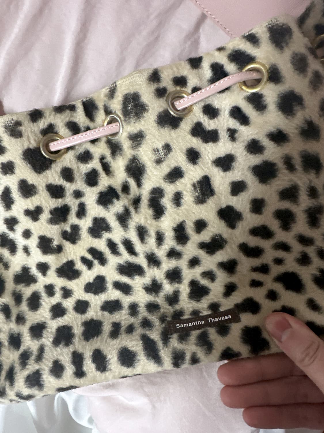 사만다타바사 고전 갸루 핀터 레오파드 핑크 백 상품이미지2