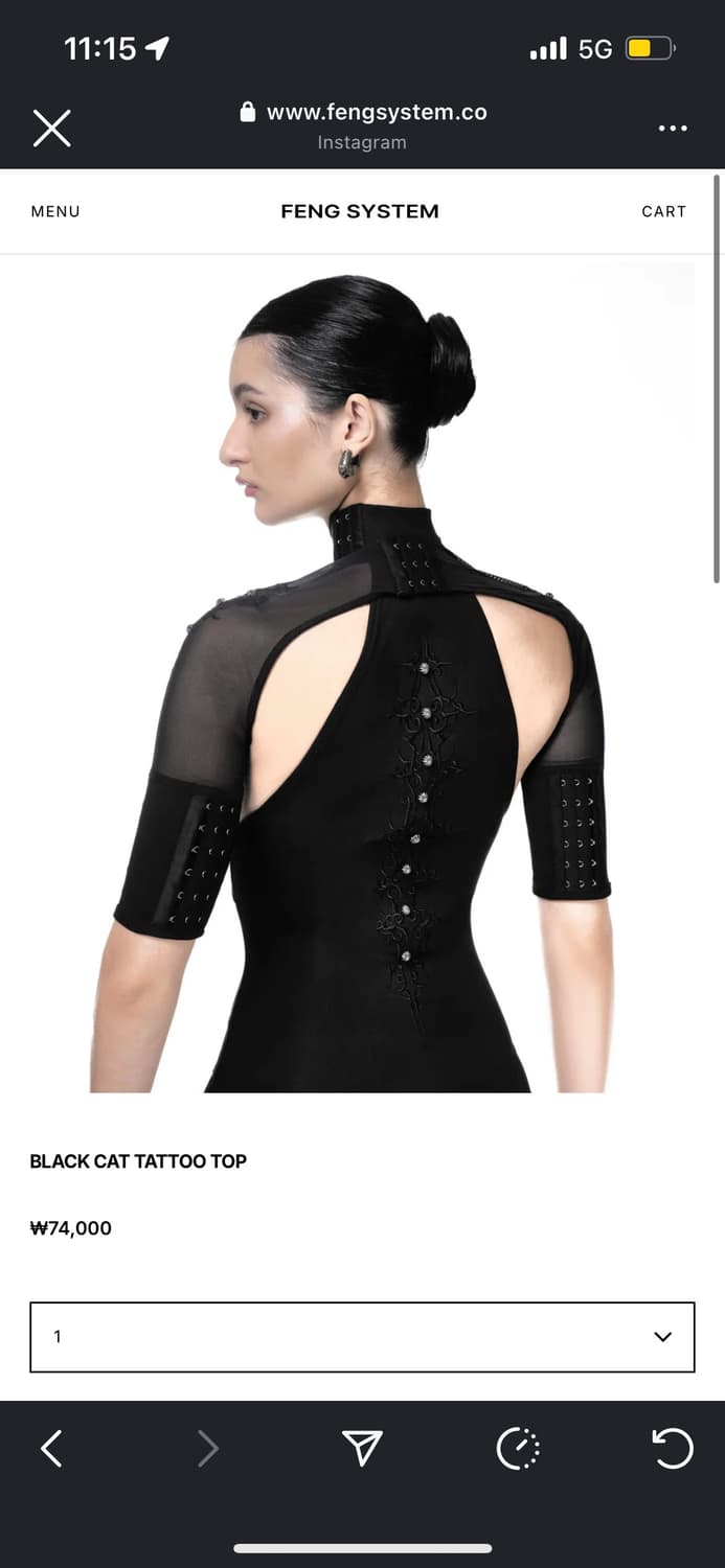 BLACK CAT TATTOO TOP 상품이미지1