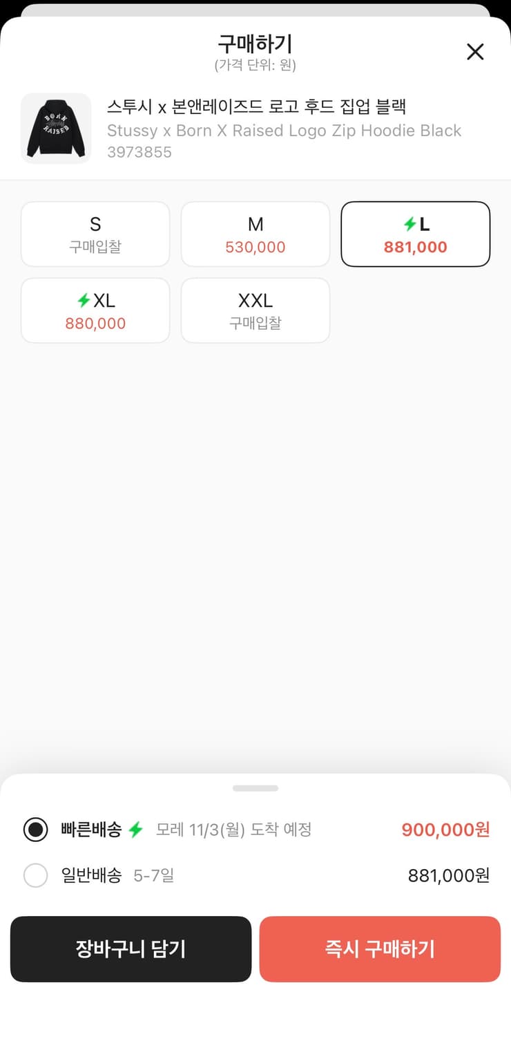 스투시 x 본앤레이즈드 후드집업 L 상품이미지5