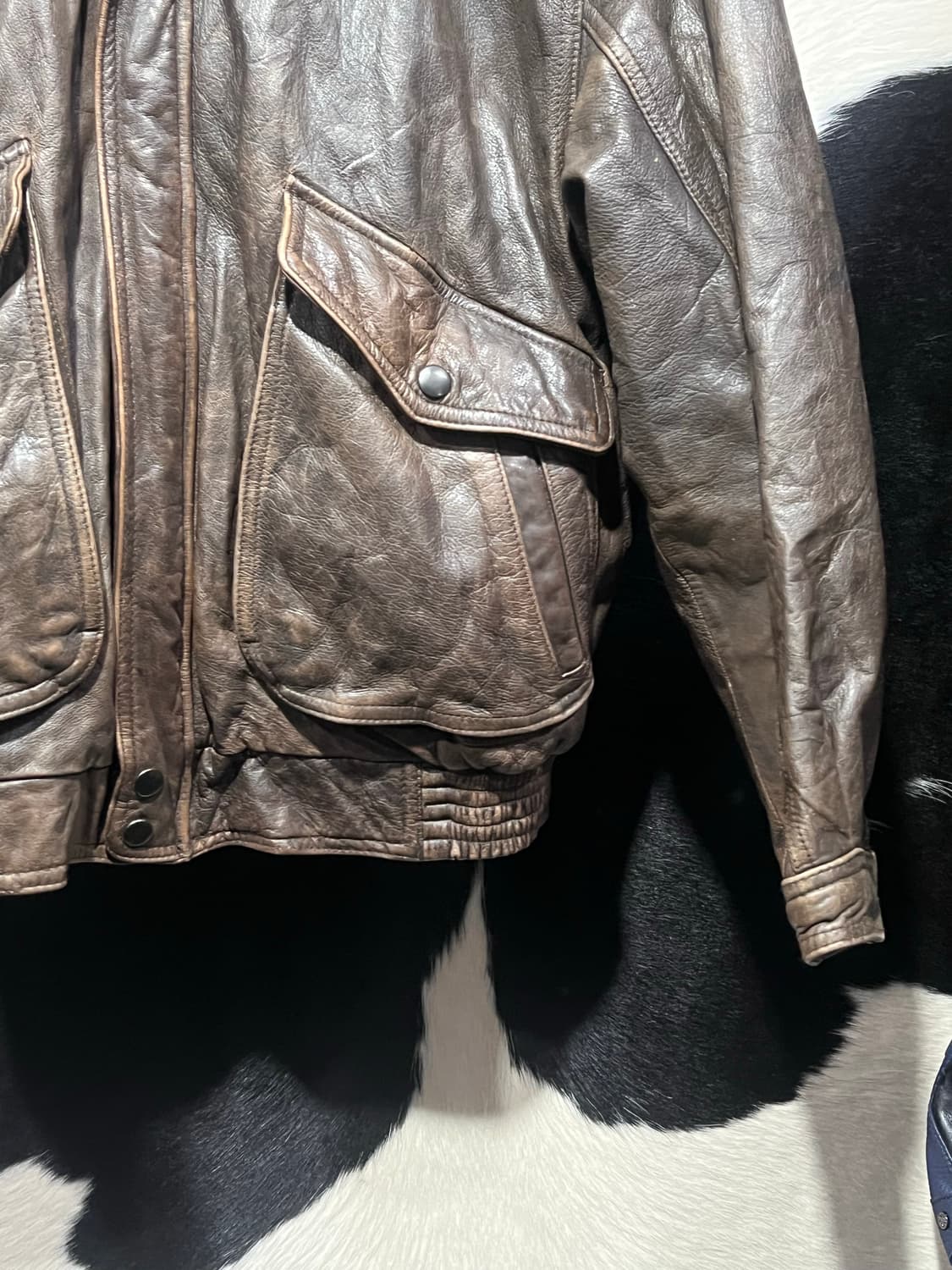 브라운 리얼 소가죽 자켓 상품이미지6