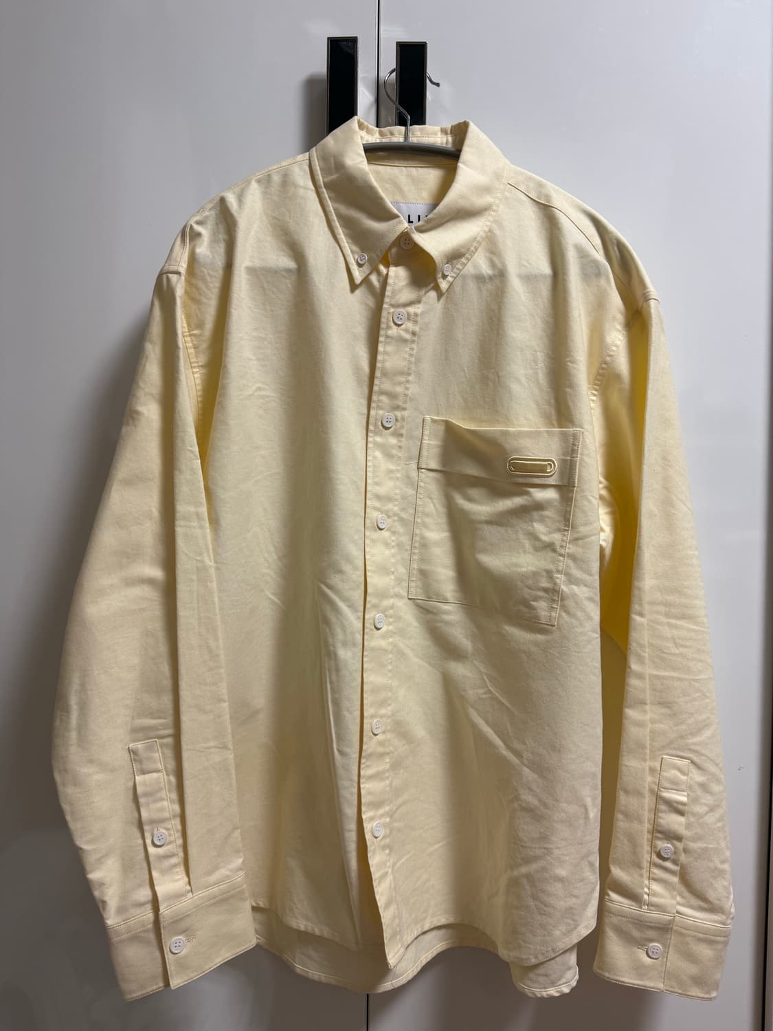 솔리드옴므 파스텔 옐로우 셔츠 상품이미지1