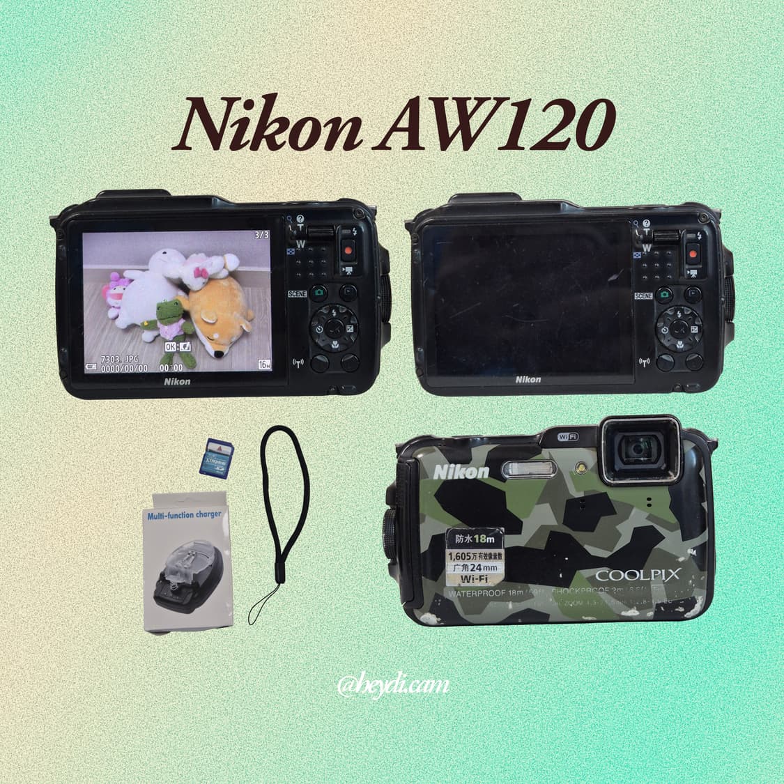 (희귀매물)니콘 쿨픽스 aw120 카모플라쥬 Nikon aw120  상품이미지2