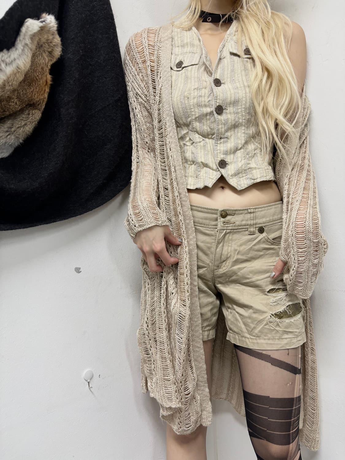 vintage Stripe Crop Vest 상품이미지7