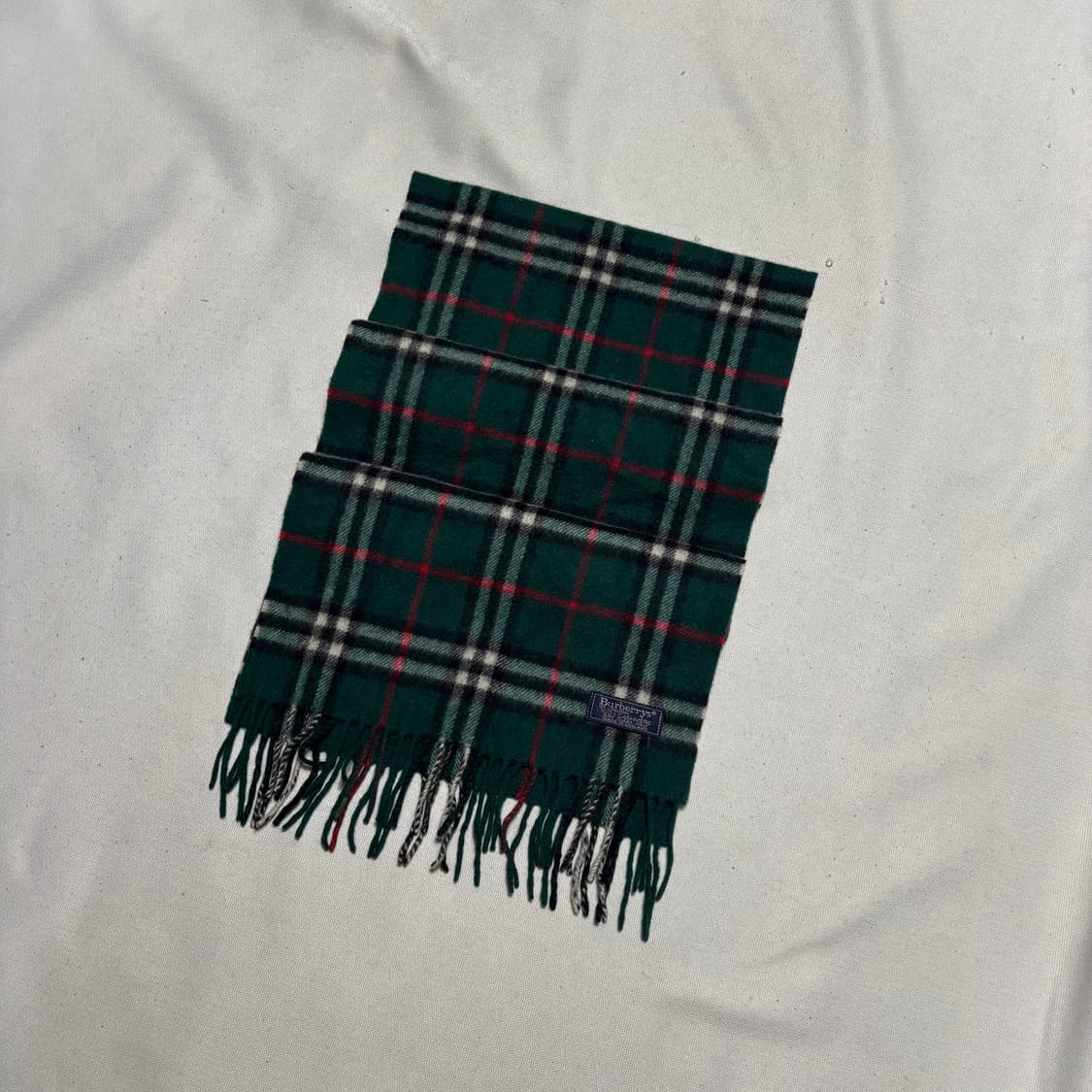 OS 버버리 그린 노바체크 캐시미어 머플러 상품이미지1