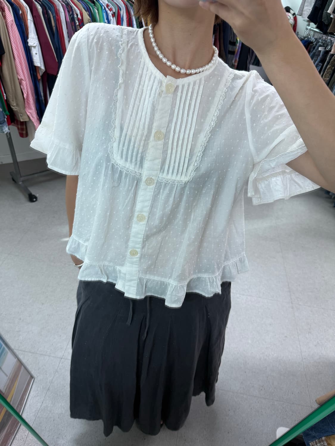 Japan dot blouse 도트 블라우스 면 상품이미지9