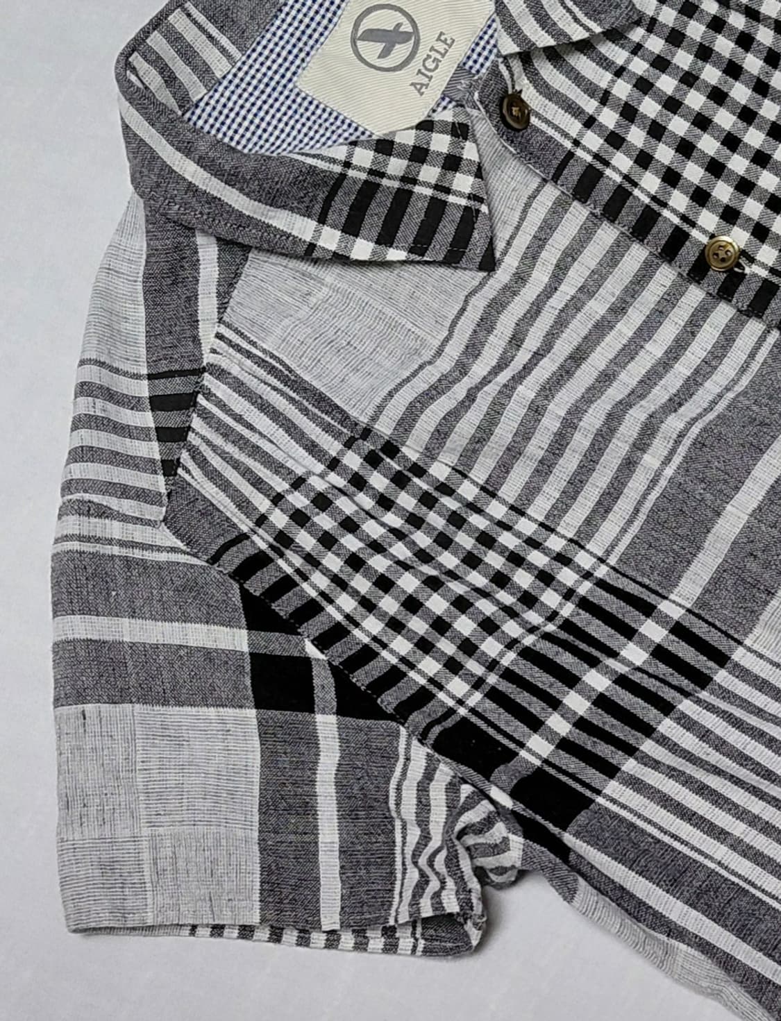 에이글(AIGLE) 빈티지 체크 원피스 (린넨 혼방 / M사이즈) 상품이미지3