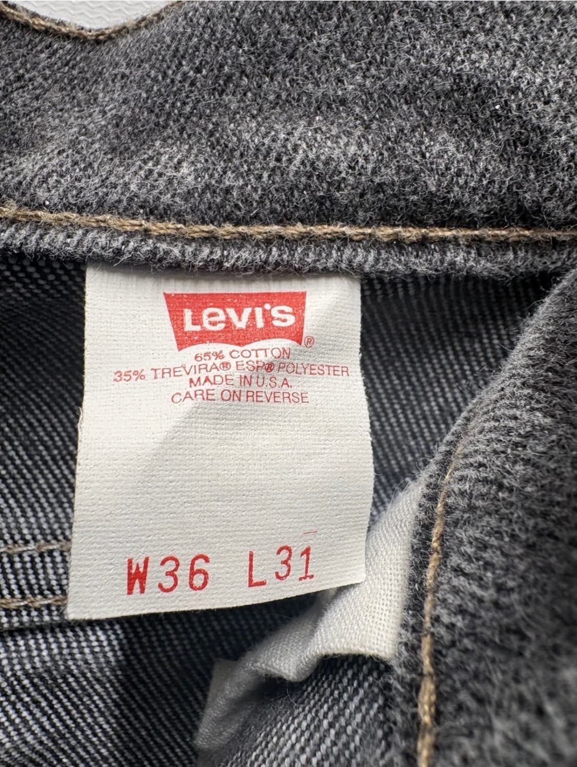 90s 리바이스 517 부츠컷 오렌지탭 블랙 팬츠 36x31 상품이미지4