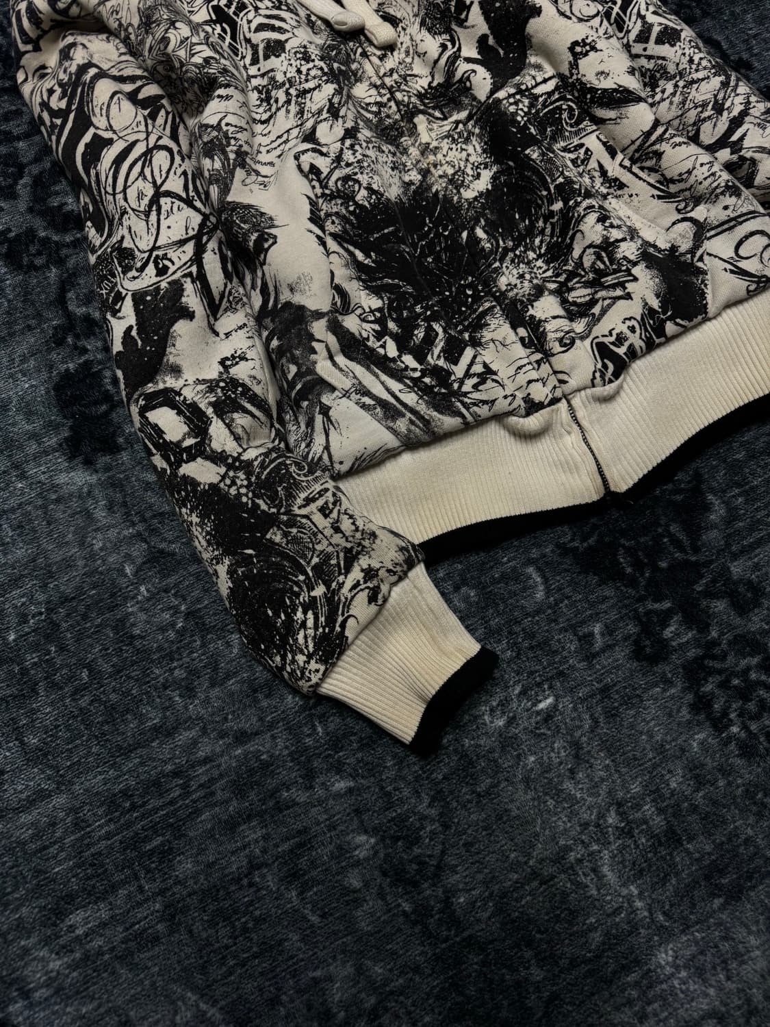 90s Fox racing printing fur hoodie 상품이미지5