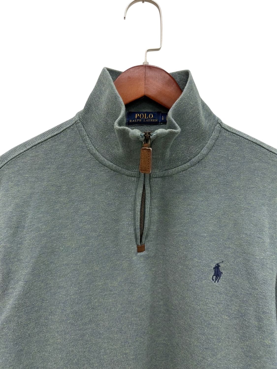 폴로 하프집업 니트 그린그레이 (L)  상품이미지3