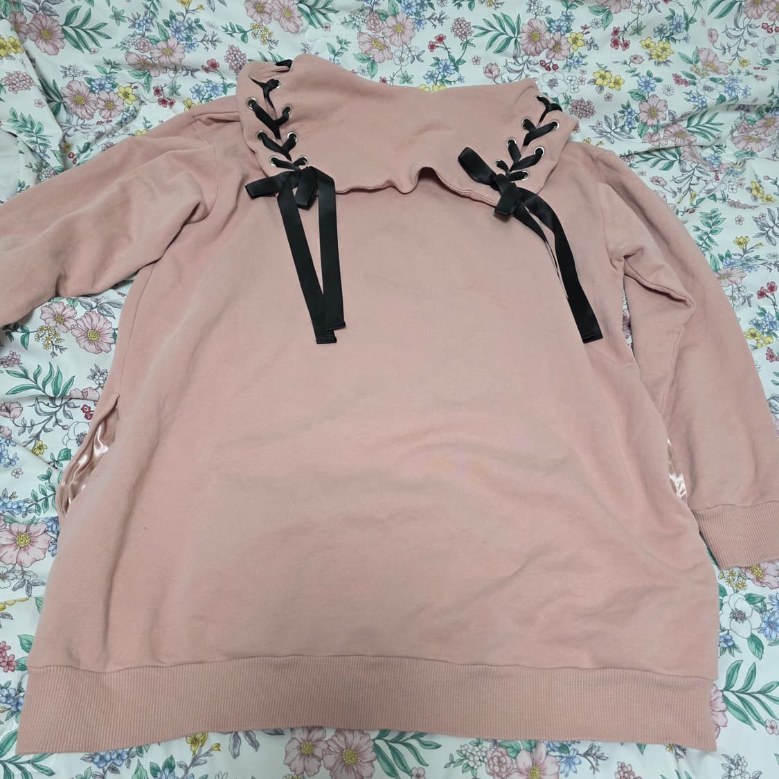 산라오 마이멜로디 일본빈티지)양산형 지뢰계 리본 핑크 메로크로 원피스 상품이미지5