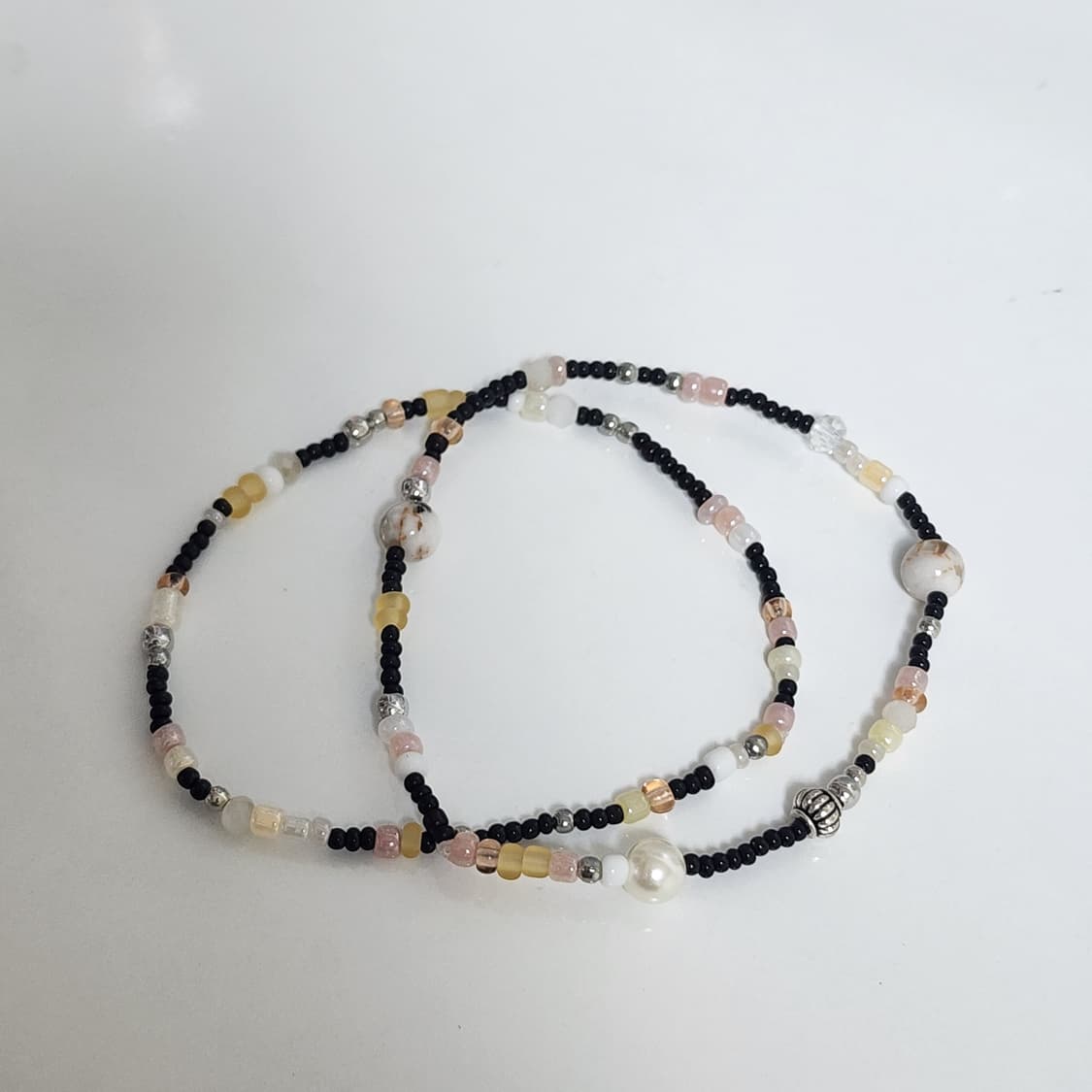 남자 원석 살구 팔찌세트 상품이미지1