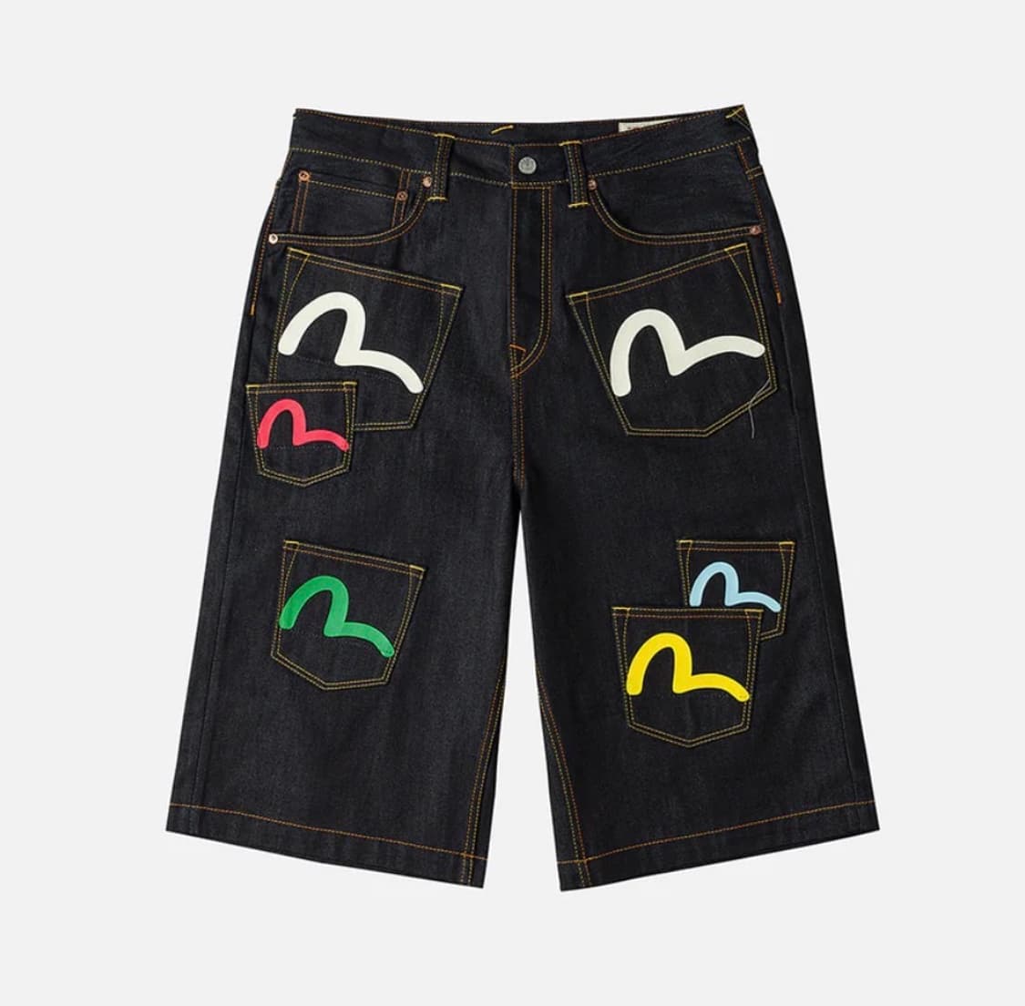 PAINTED DENIM JEAN 데님 반바지 상품이미지1