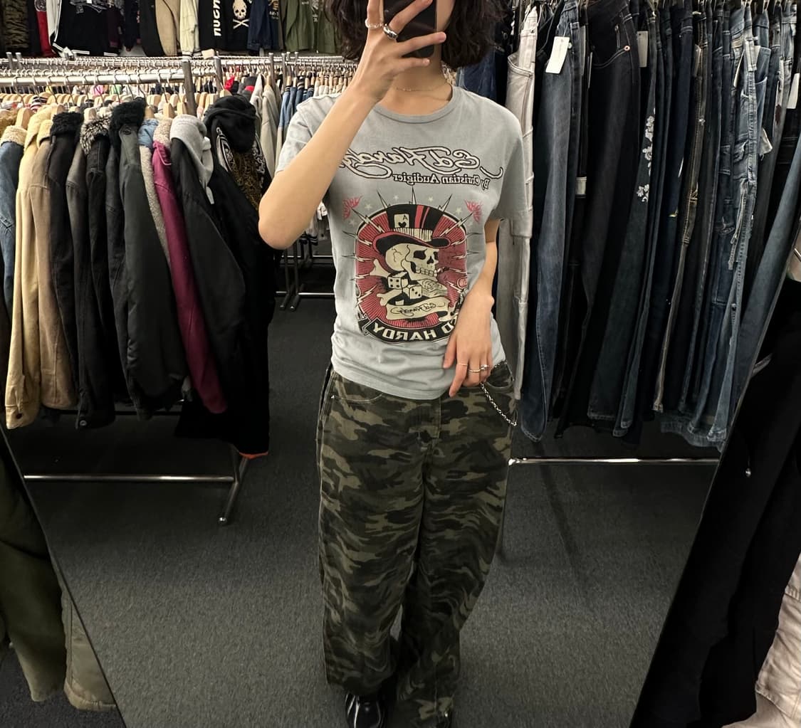 S)Ed Hardy 빈티지 스컬 다이스 프린팅 반팔 상품이미지1