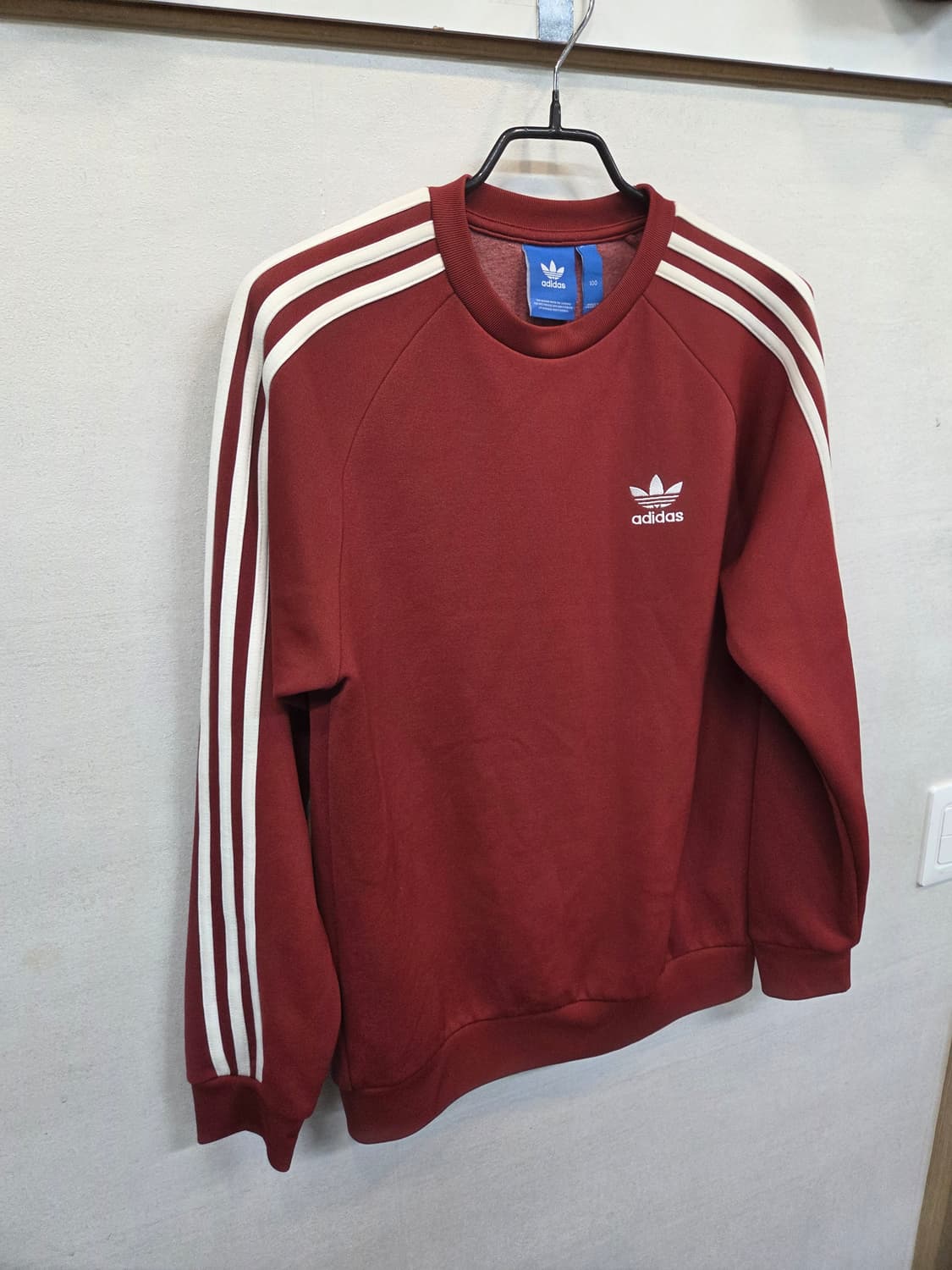 아디다스 슈퍼스타 삼선 크루 맨투맨 L 버건디  상품이미지5