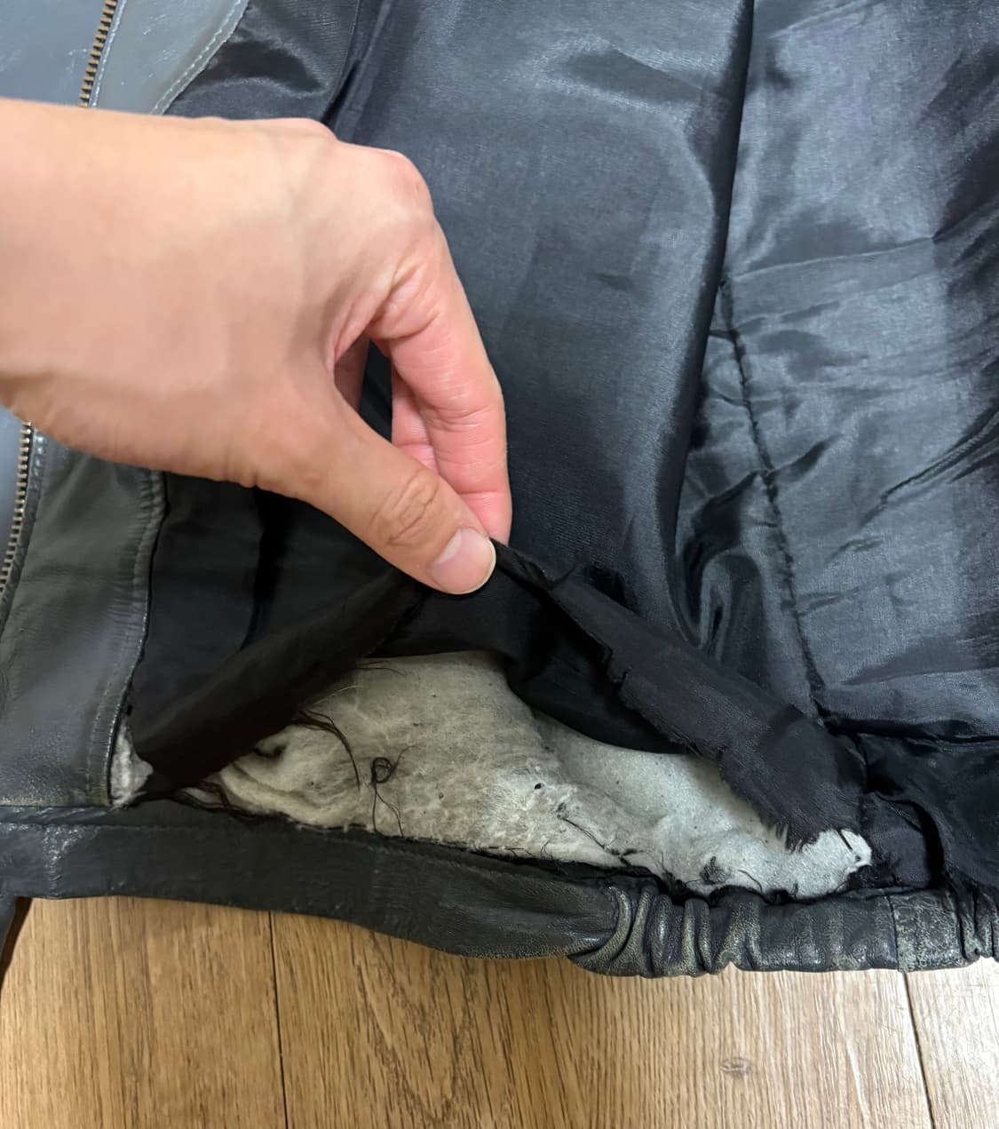 80s 프랑스군 레더 플라이트 자켓 상품이미지3