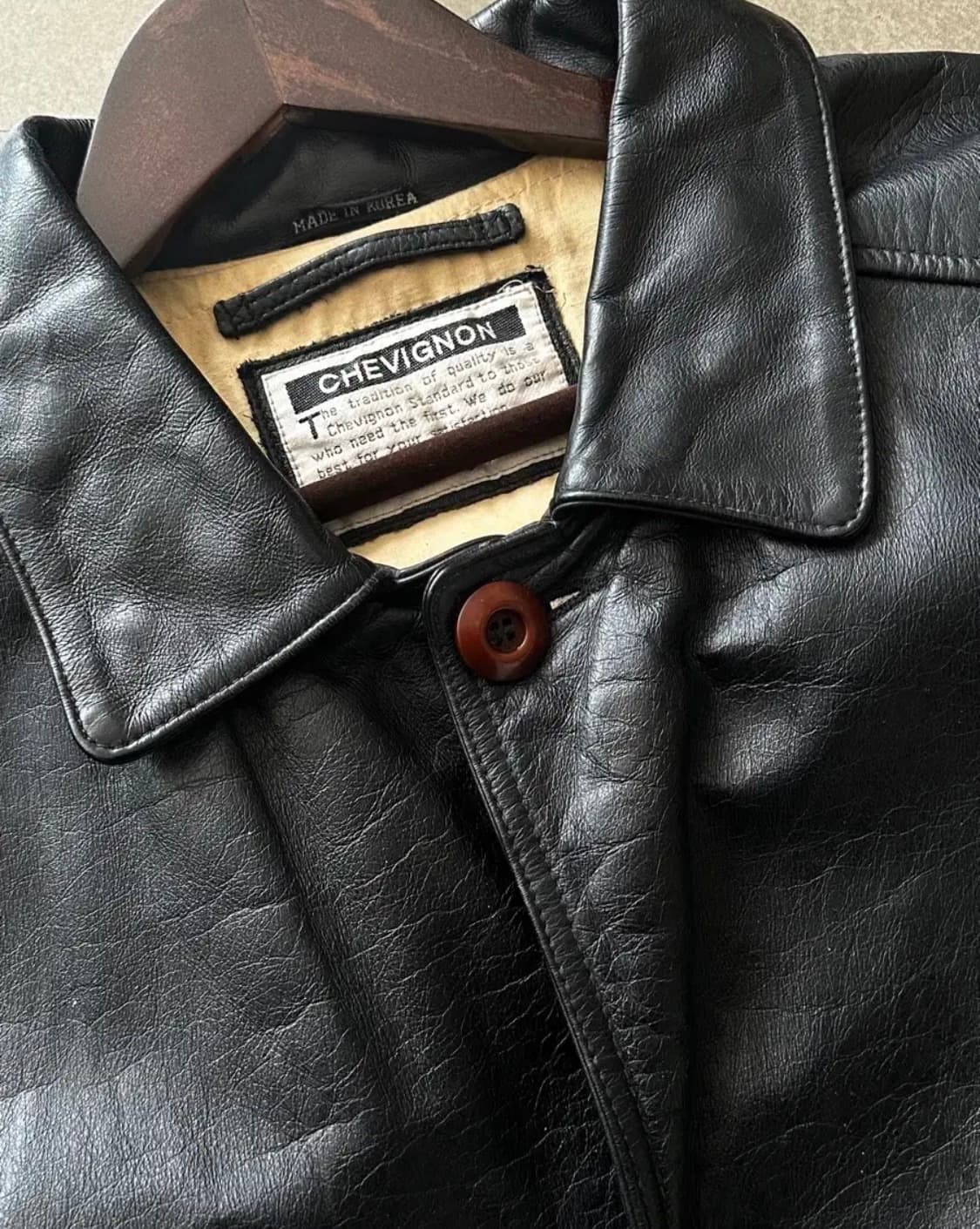 쉐비뇽 소가죽 레더 카코트 자켓 상품이미지2