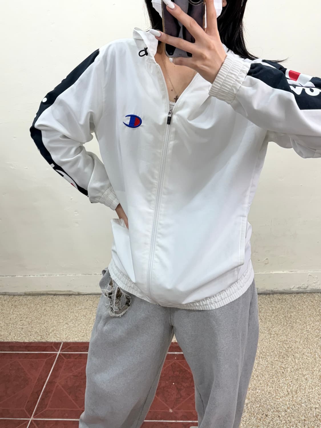 챔피온 바람막이 화이트 상품이미지2