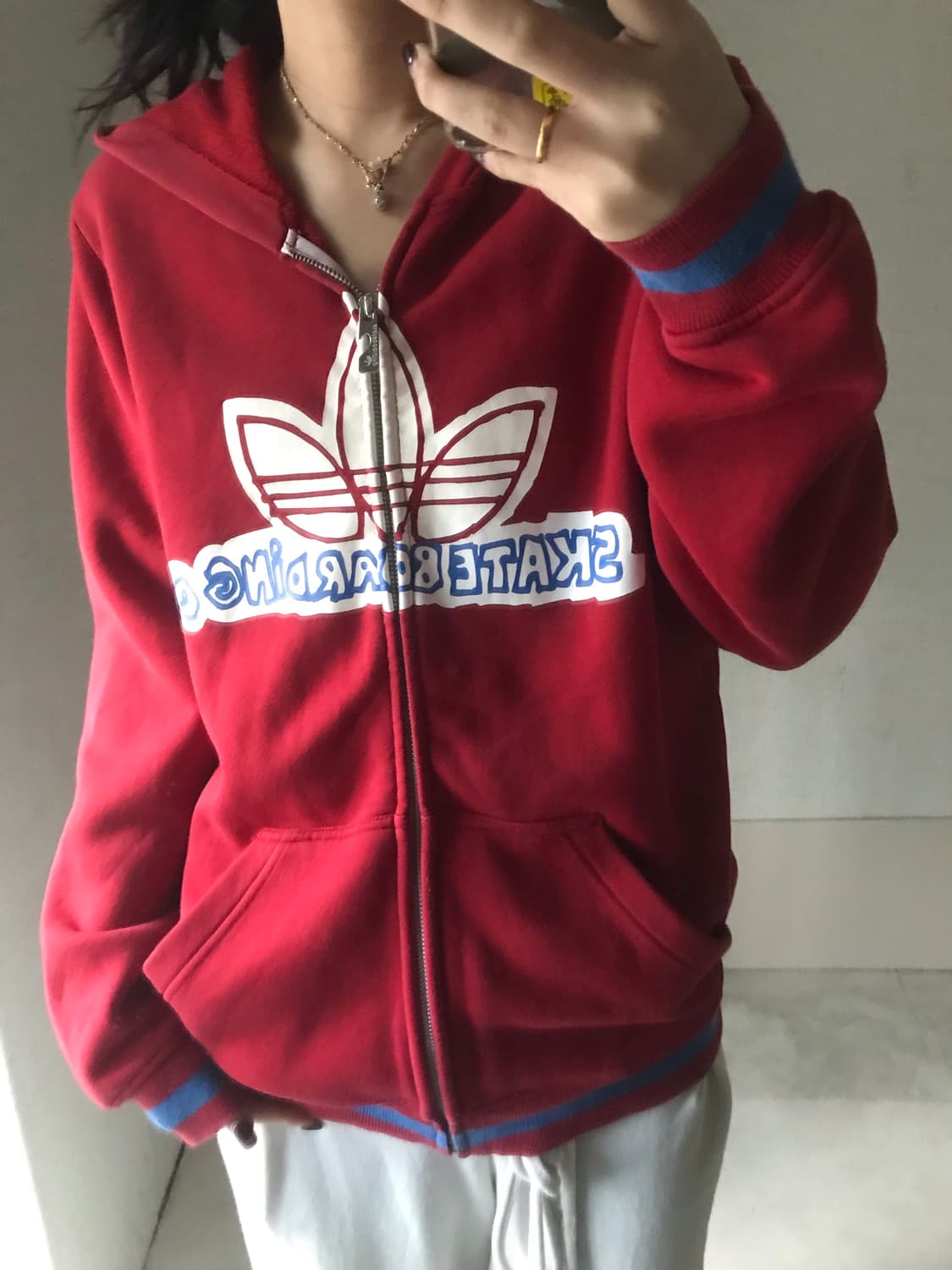 아디다스 레드 스케이트보딩 후드집업 상품이미지4