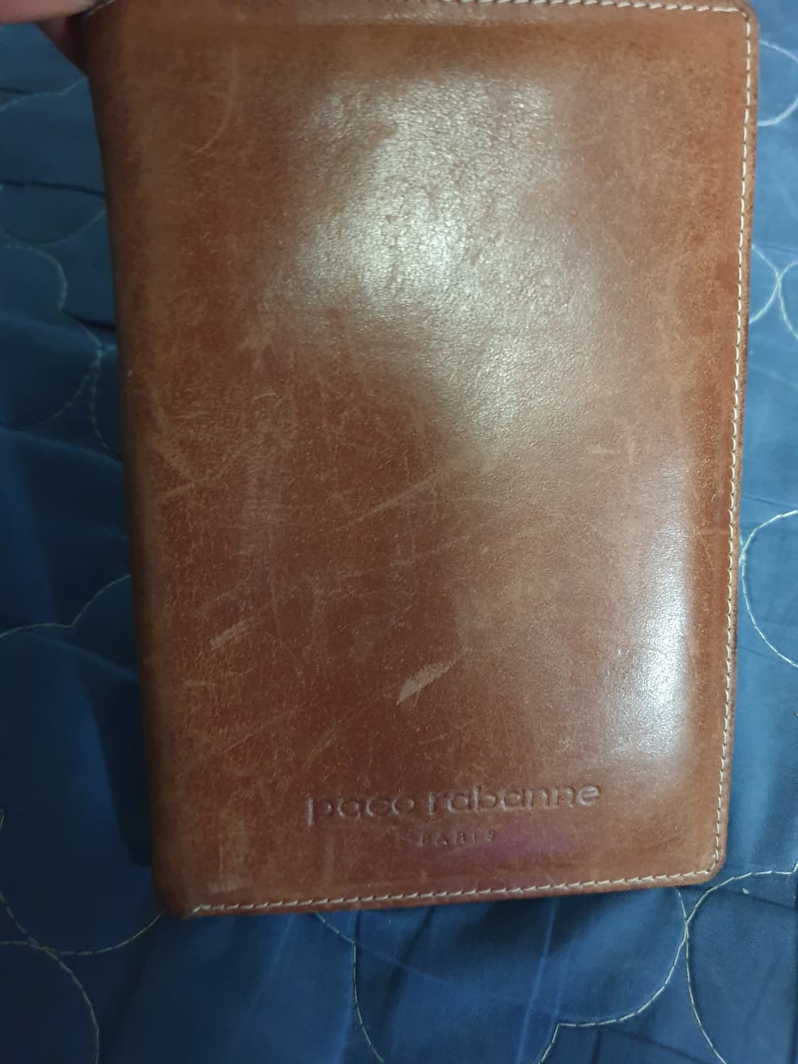 (빈티지) 파코라반 파리 소가죽 에이징 카드 장지갑 브라운 상품이미지1
