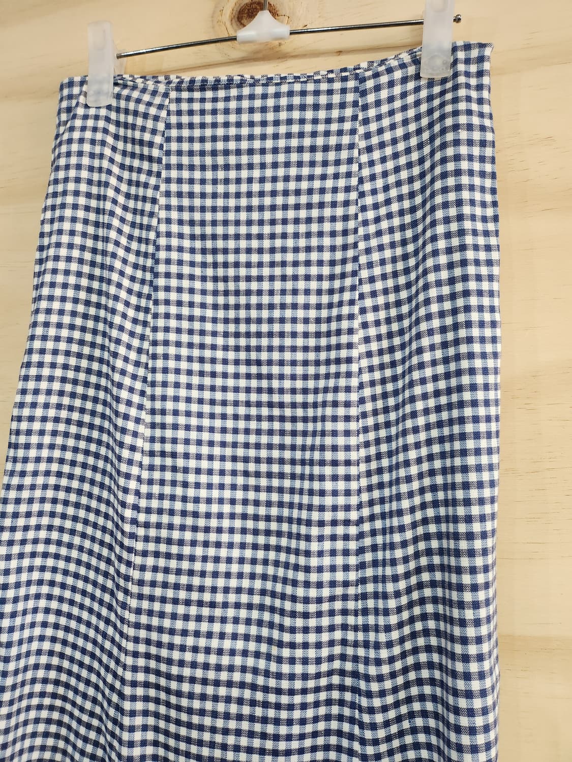 340) 유메르 UMER 린넨블렌드 체크 롱 스커트 상품이미지4