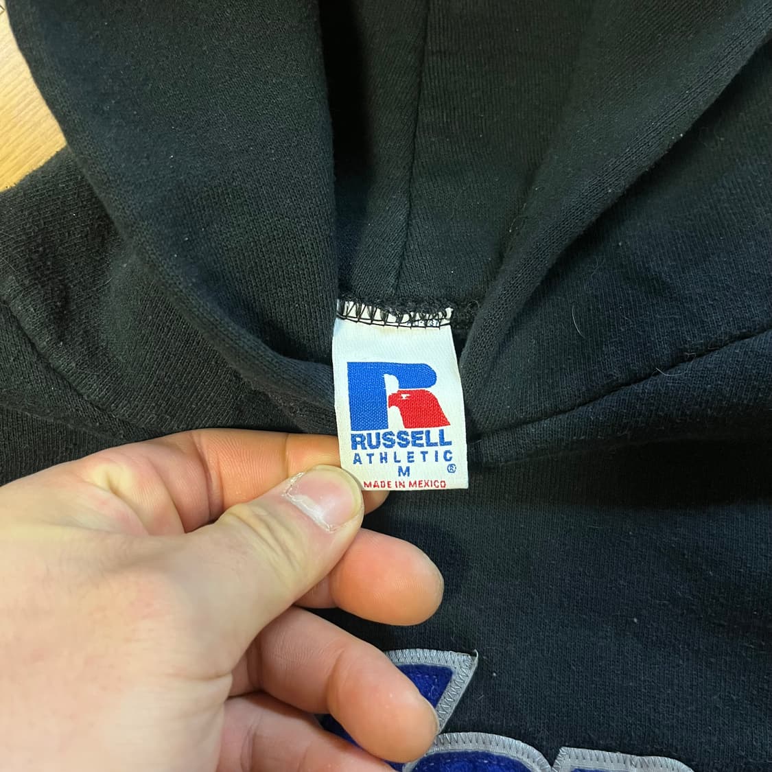 [M] 90s 빈티지 러셀 후드 블랙 상품이미지3