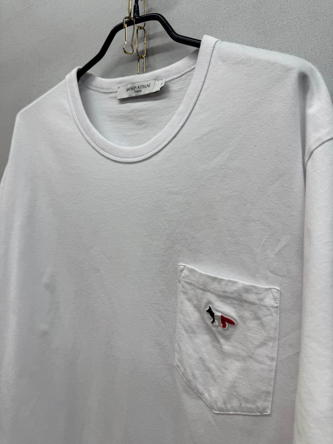 메종키츠네 트리콜로르 폭스 원포켓 반팔티 XL(L) 상품이미지2