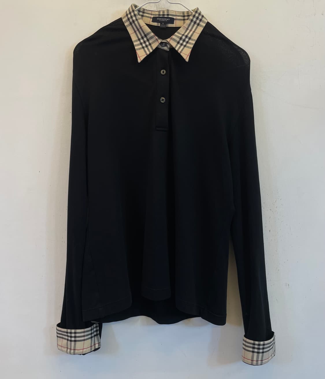 정품 버버리 체크 카라티 L 긴팔티셔츠 롱슬리브:) 상품이미지2
