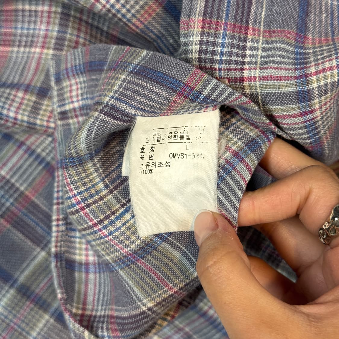 L) 폴로 랄프로렌 보라색 린넨 마 반팔 셔츠 상품이미지7