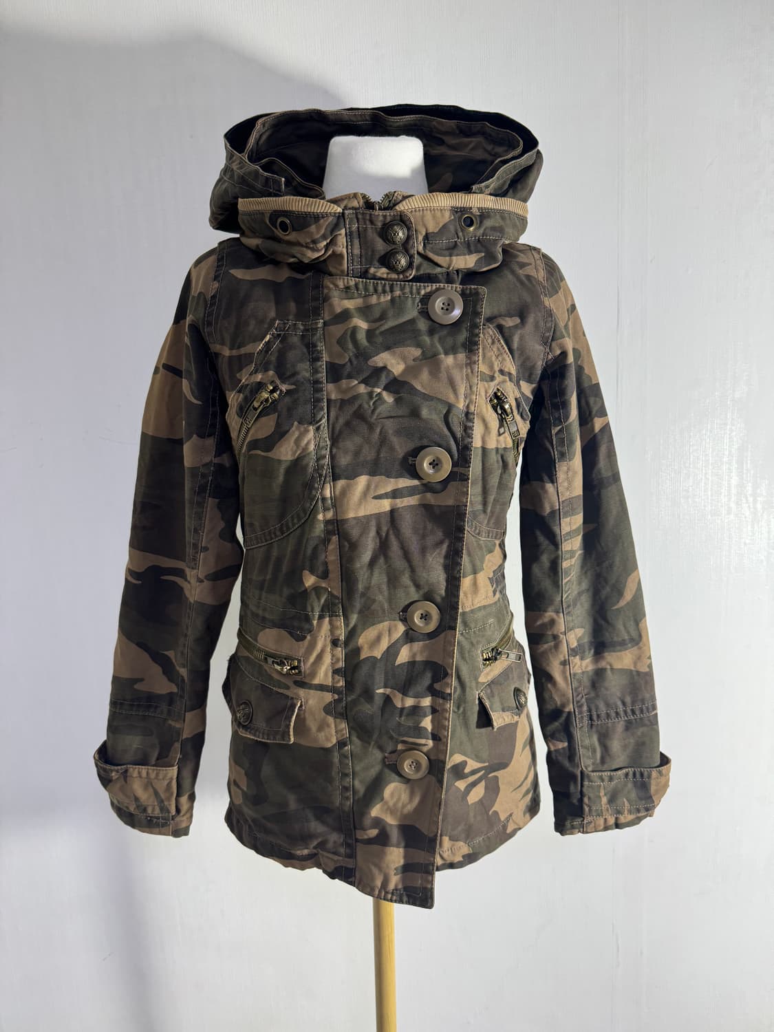 빈티지 보노 타입 멀티 포켓 카모 집업 자켓 y2k lgb goa 상품이미지1