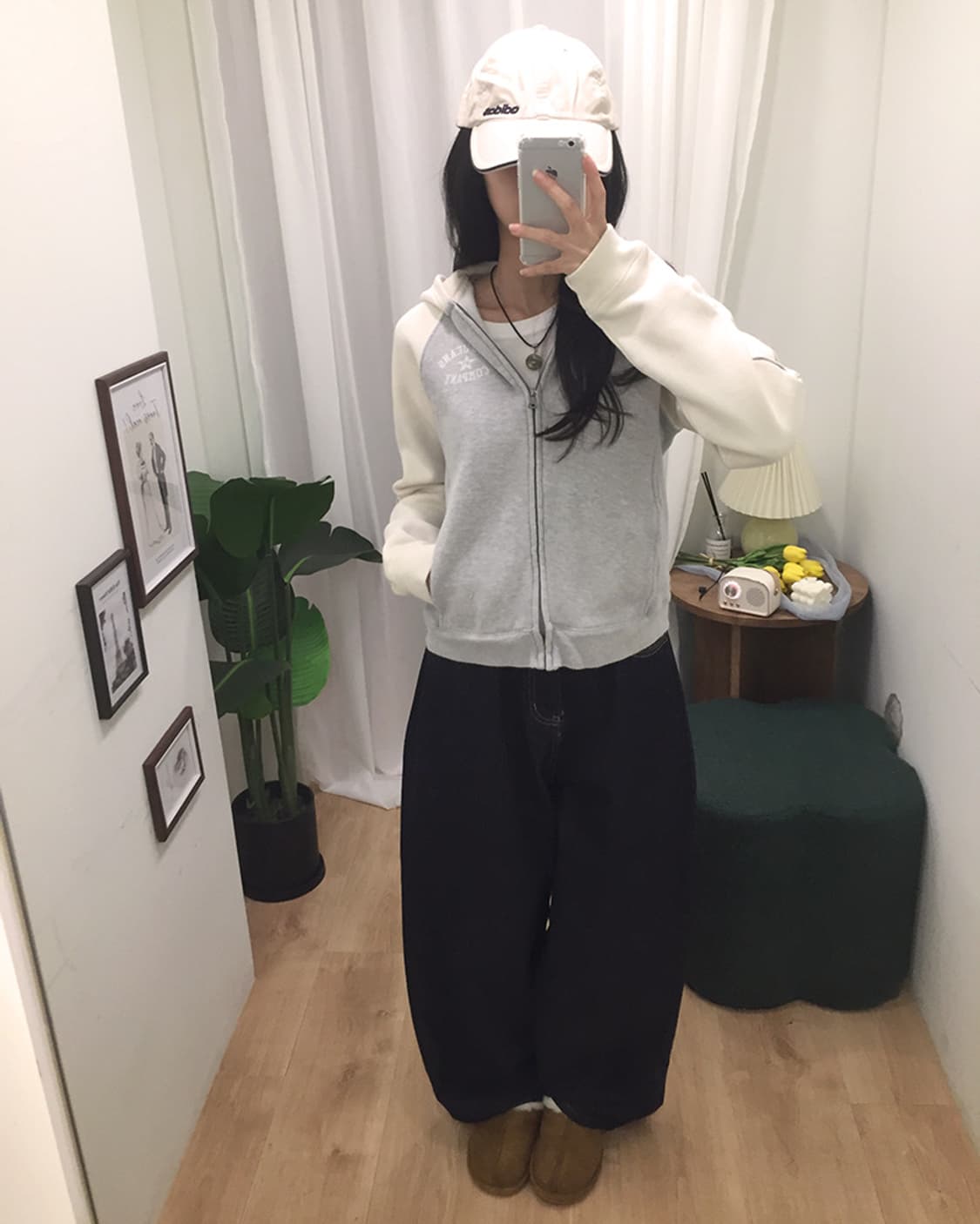 여성 폴로 배색 후드집업 95 상품이미지1