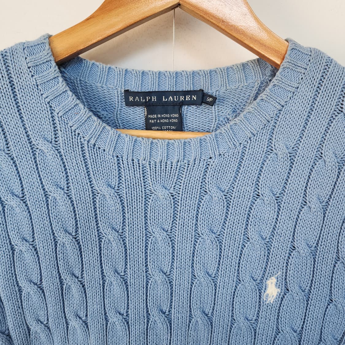 폴로 랄프로렌 케이블 니트 하늘색 상품이미지2