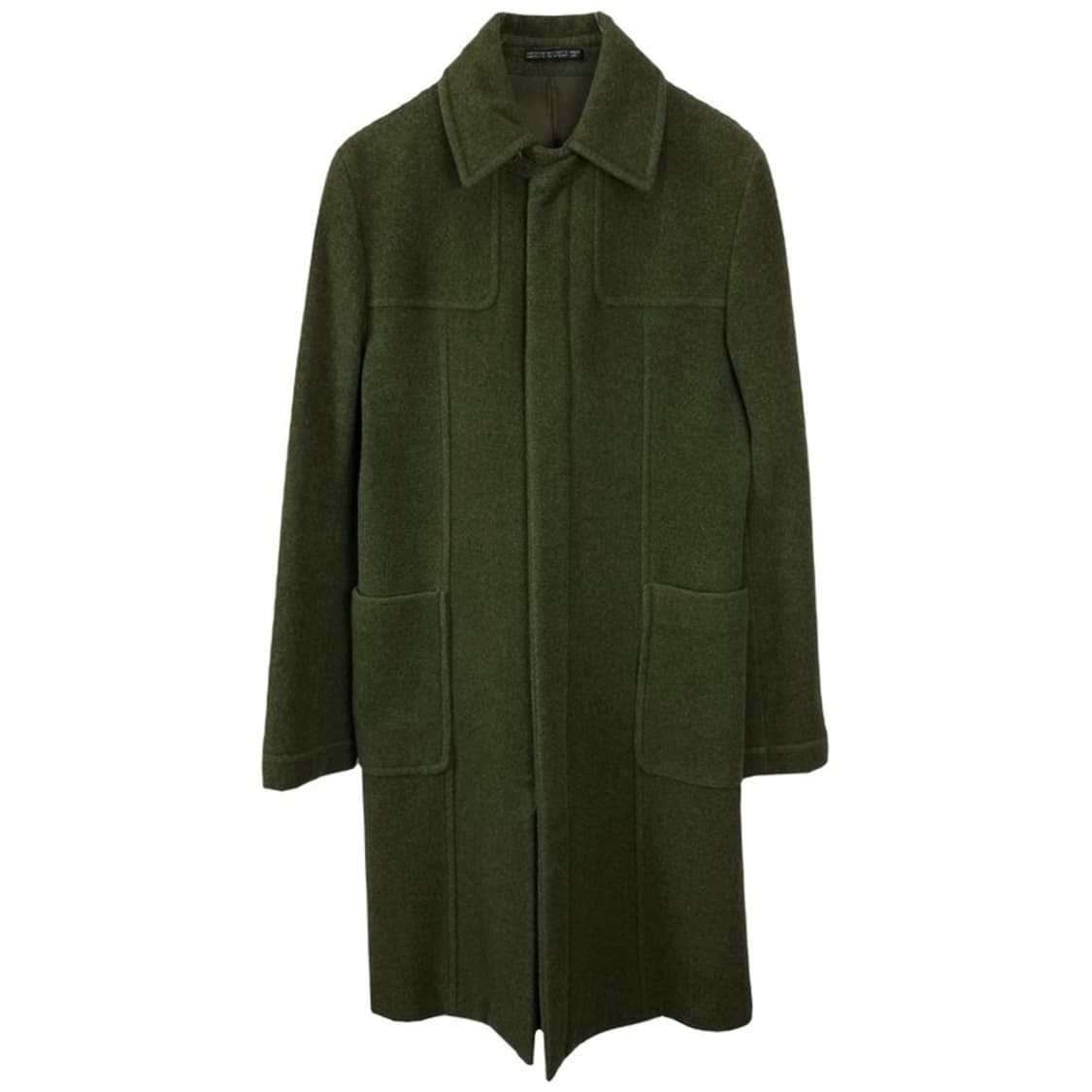 [JPN] 일본빈티지 히든버튼 모직 롱 코트 카키 M16406 상품이미지2