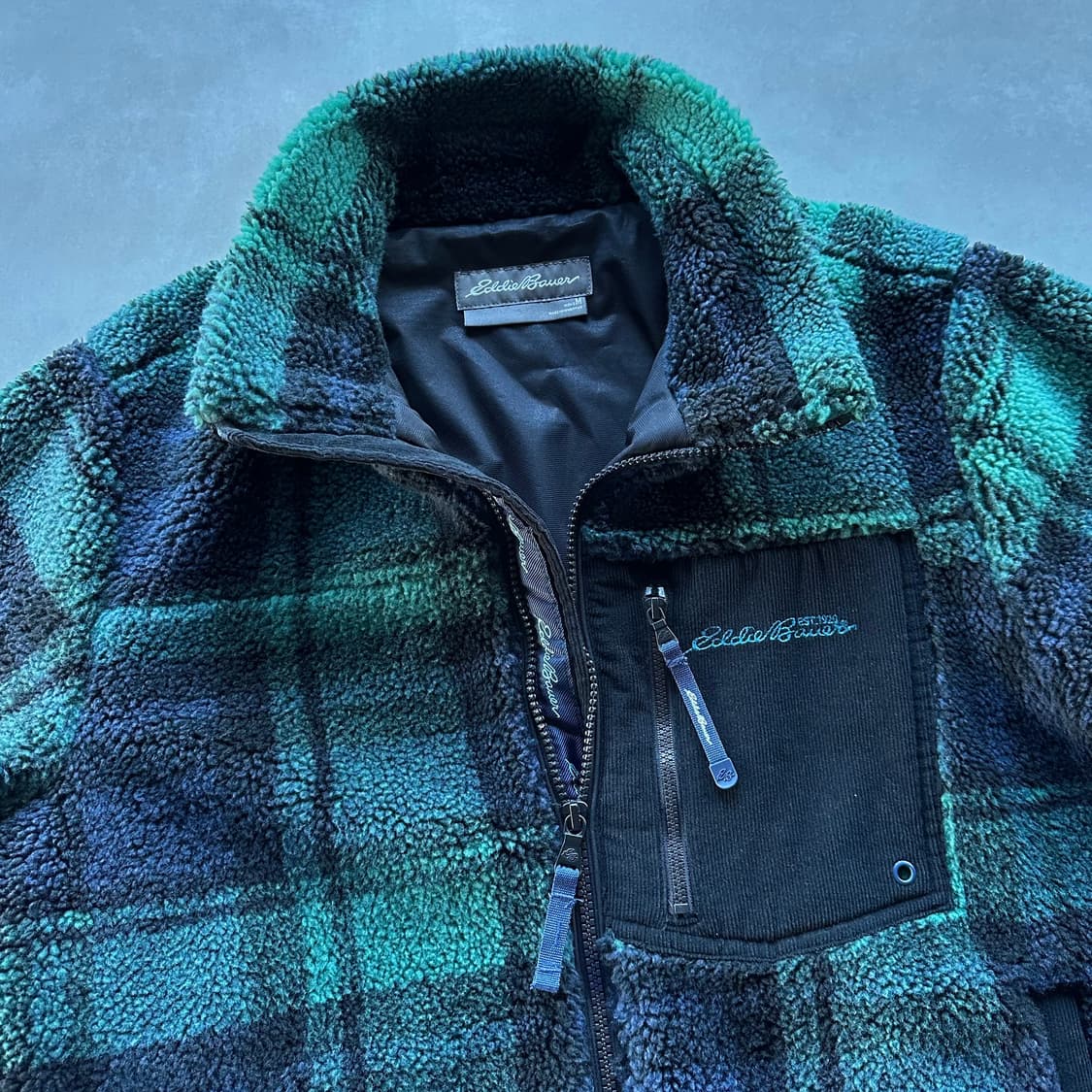 [M]에디바우어 타탄 체크 플리스 후리스 자켓 상품이미지7