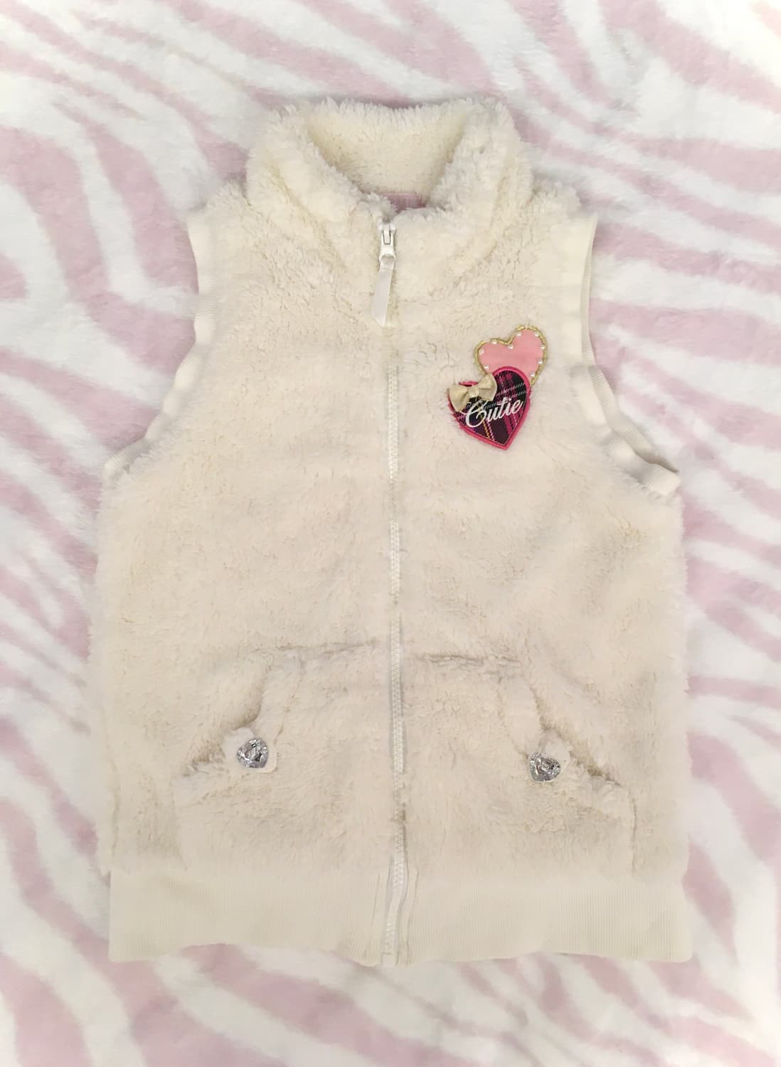 CRT Cutie 헤이세이 하트 쥬얼 퍼 조끼 베스트 조지후쿠 갸루 상품이미지1